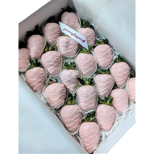 20pcs Pink Indulgence Chocolate Strawberries Gift Box
